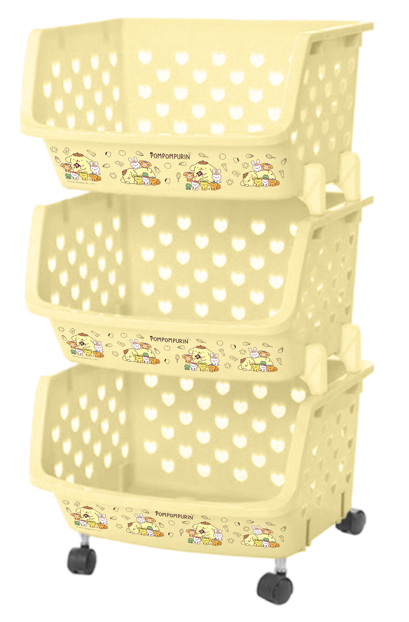 ตะกร้าอเนกประสงค์มีล้อ 3 ชั้น สูง 60 ซม. ลาย Pompompurin